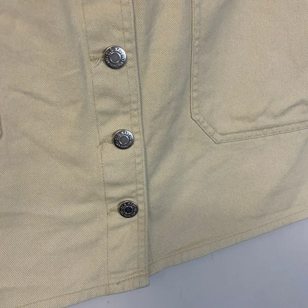 Old Navy Mid-Rise Utility Mini Skirt Beige Tan Button Down Patch Pockets Sz 16